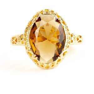 Oval Cut Gold Plated Statement Ring